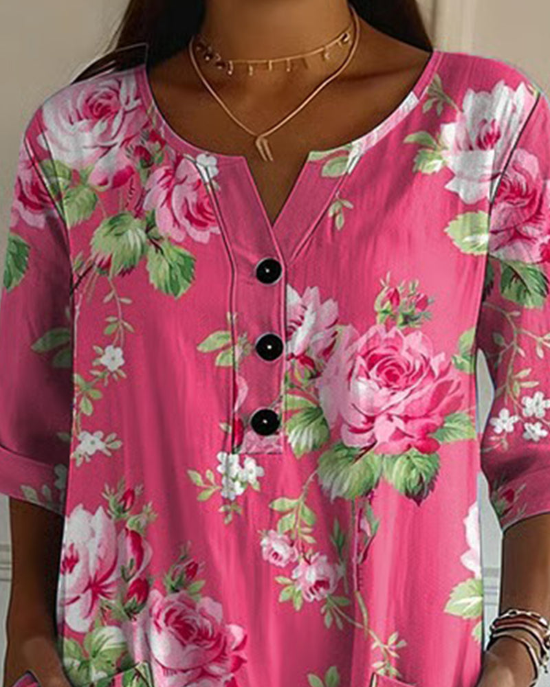 Jurk Roos Bloemenprint