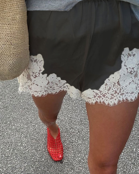 Shorts Mode Kantenrand Patchwork