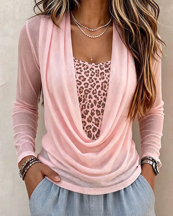 Blouse Coltrui Luipaardprint Langmouw