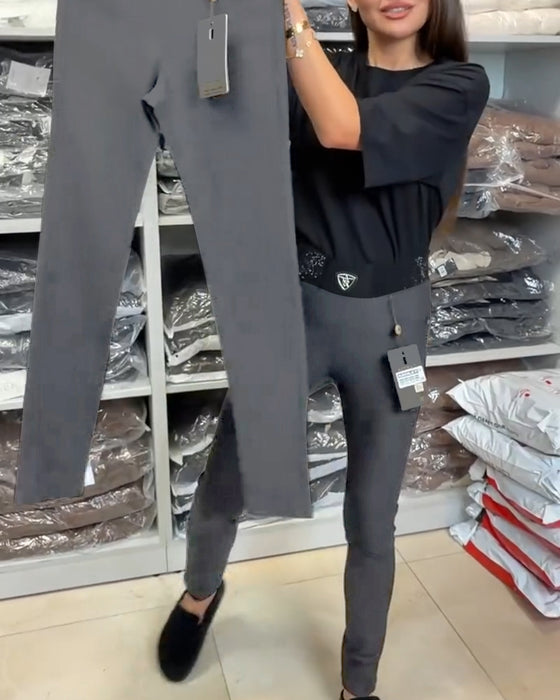 Stijlvolle Broek In Effen Kleur Met Stretch