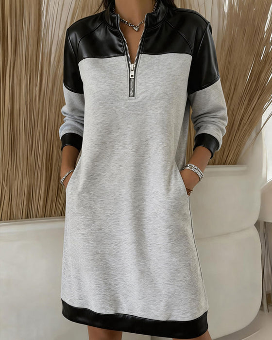 Jurk Halfritsen Casual Sweatshirt