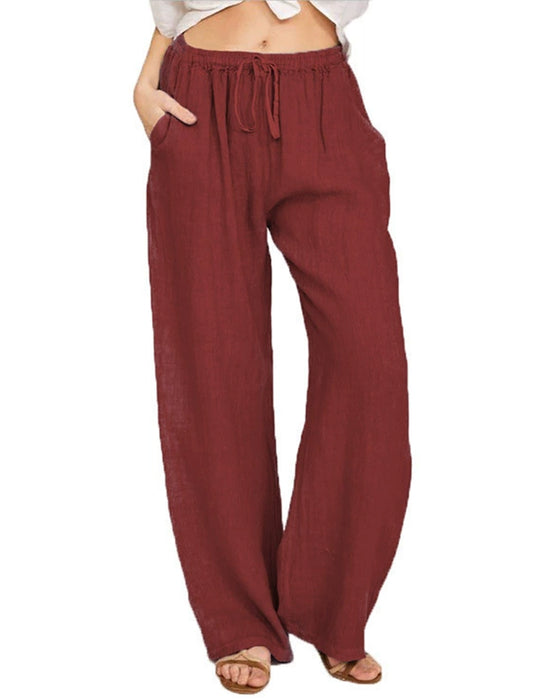 Broek Los Rechte Pijp Effen Lang