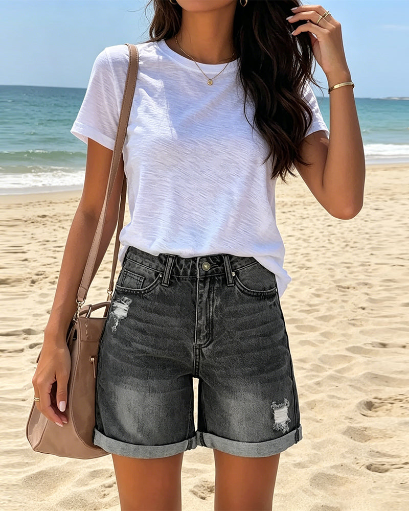 Shorts Distressed Gescheurde Denim