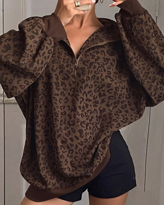 Sweatshirt Luipaardprint Lange Mouwen
