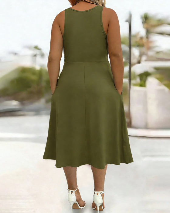 Jurk Effen Kleur Zak Twist Tank