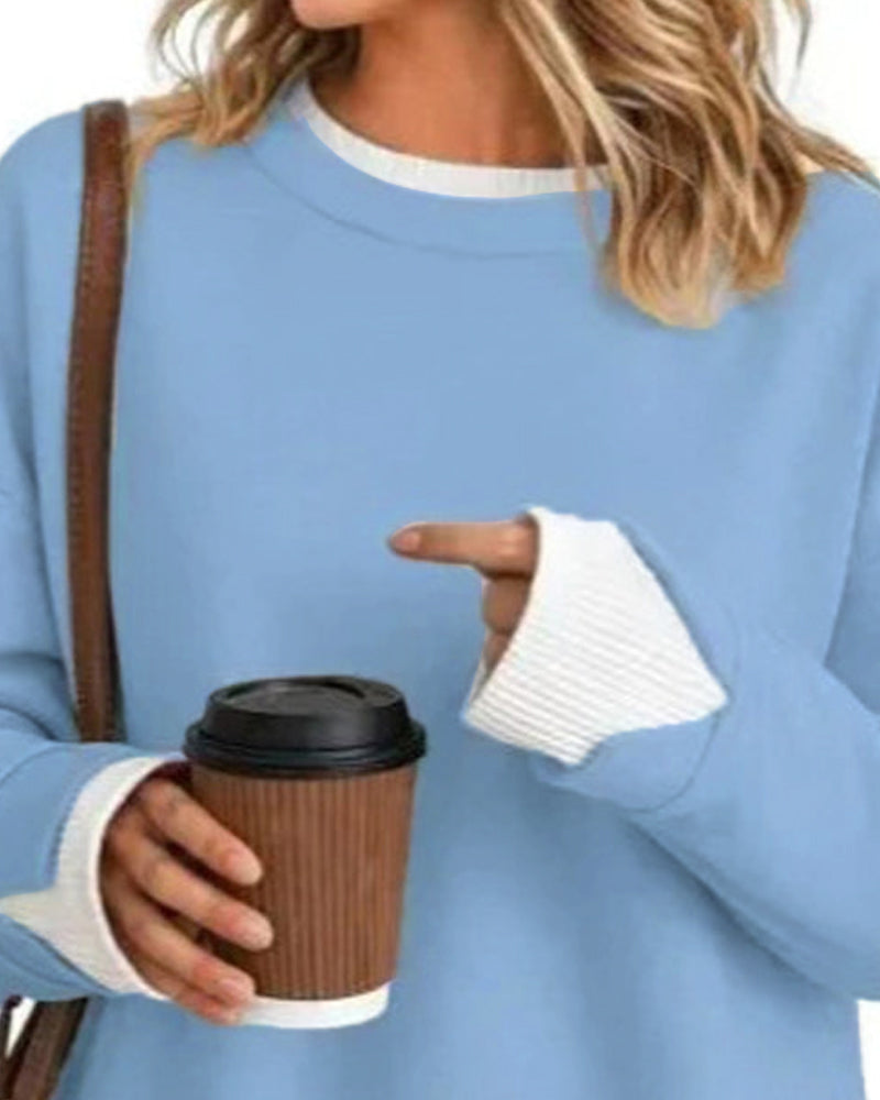 Sweatshirt Nep Gelaagd Los Lange Mouw