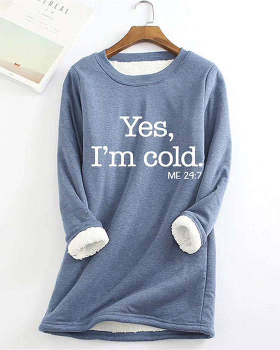 Fleece casual broek met letterprint