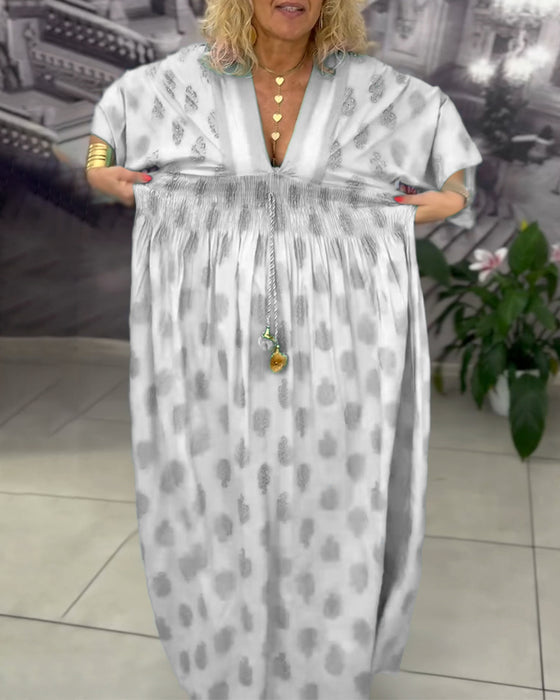 Jurk Losse Vakantieprint Taille Maxi