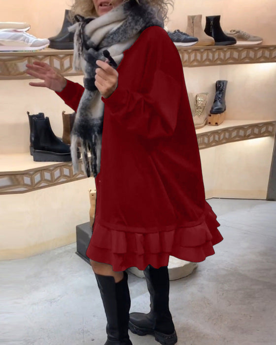 Jurk met een elegant silhouet en lange mouwen