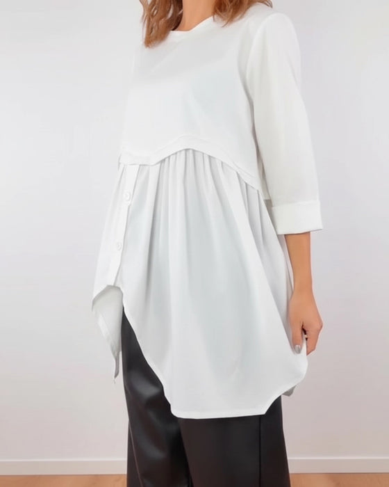 Blouse Onregelmatige A-Lijn Geplooid