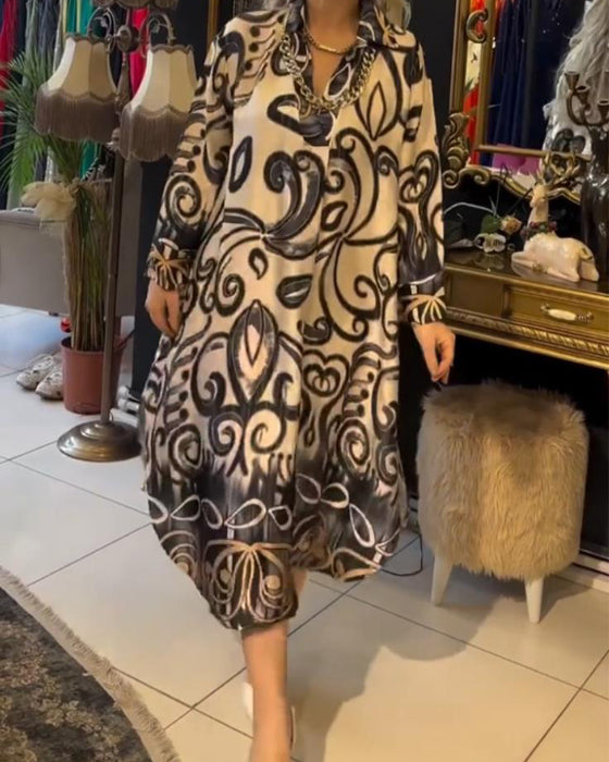 Losse en elegante jurk met print