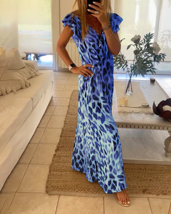 Jurk met korte mouwen en retrostijl