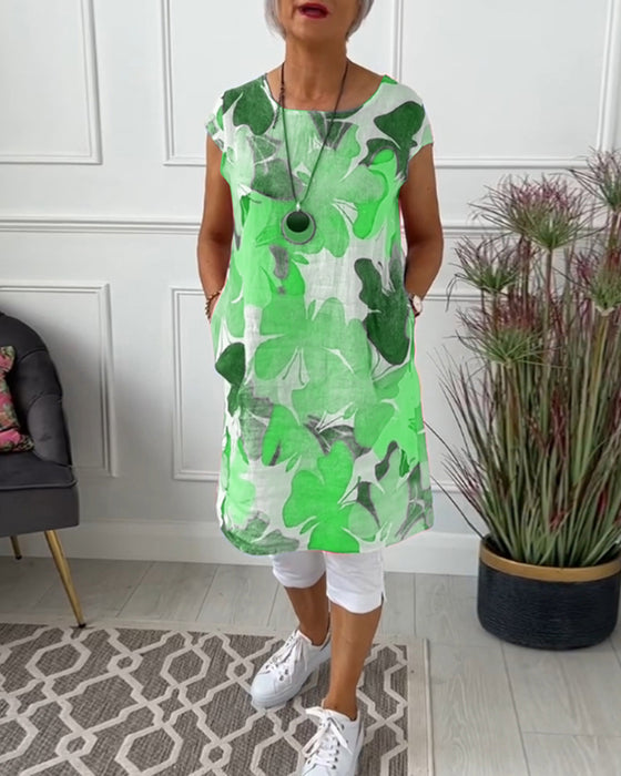 Casual lange top met kleurrijke bloemenprint