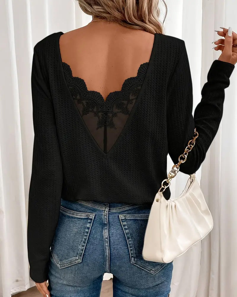 Top Met Kanten Inzet Halter