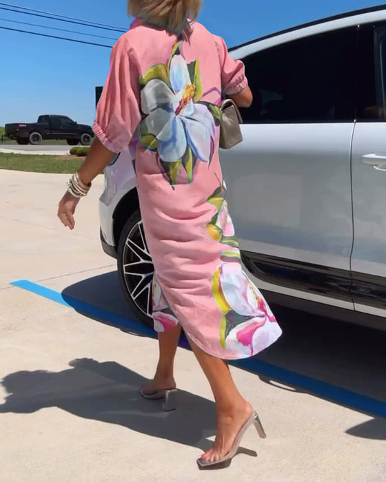 Losse casual jurk met bloemenprint