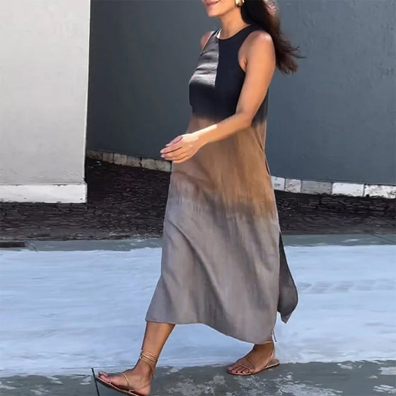 Jurk met mouwloos en verloop