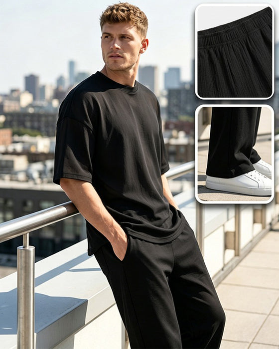 Set Heren Casual Effen Korte Mouw