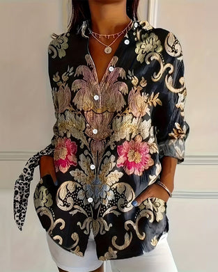 Shirt Met Kraag Gedrukt Knoopsluiting