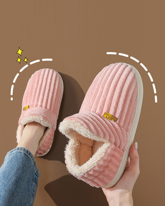 Thuis warme platte schoenen in effen kleur
