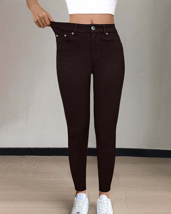 Broek Dames Zak Effen Skinny Casual