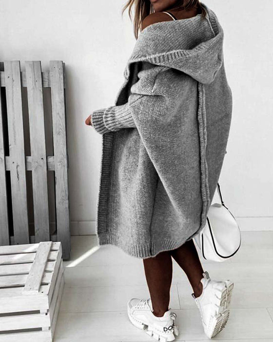 Eenvoudige effenkleurige vleermuiscapuchonvest