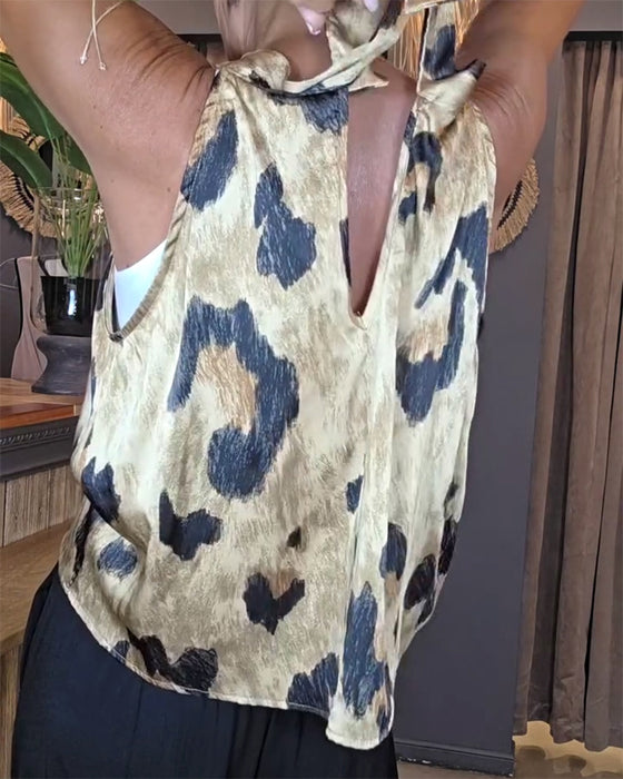 Tanktop Luipaardprint Ronde Hals