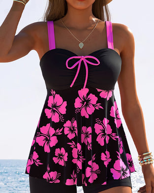 Tankini Vakantie Print Met Strik