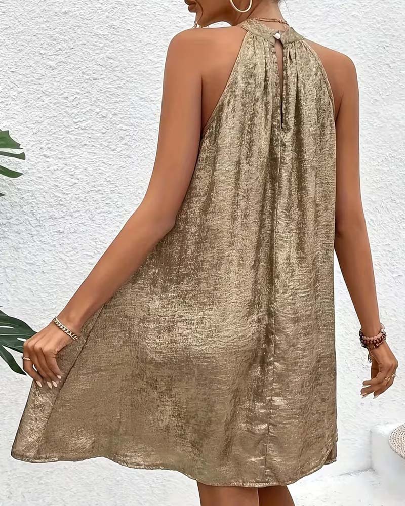 Jurk Lichte Luxe Mouwloos Off-Shoulder Halter