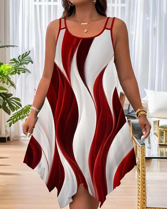 Jurk Kleurblok Golvend Camisole