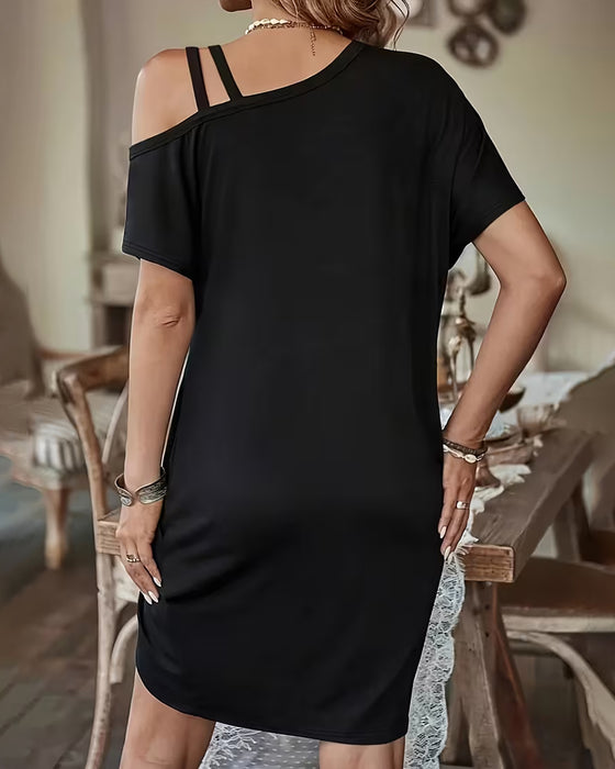 Jurk Off-Shoulder Imitatie Tweedelig