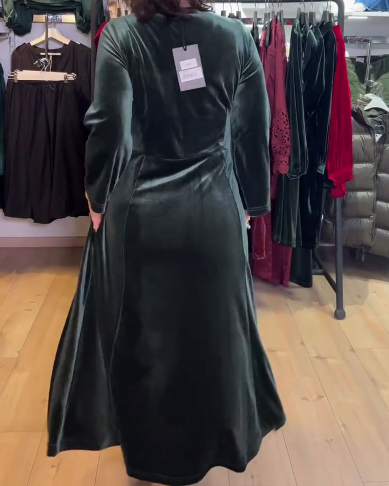 Maxijurk Van Fluweel Met V-Hals