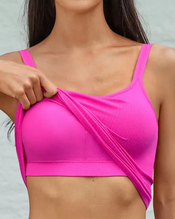 Tank Top Effen Kleur Bretels U-Hals