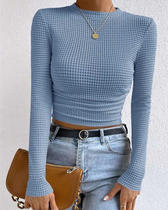 Top Slim Fit Veelzijdig Lange Mouw
