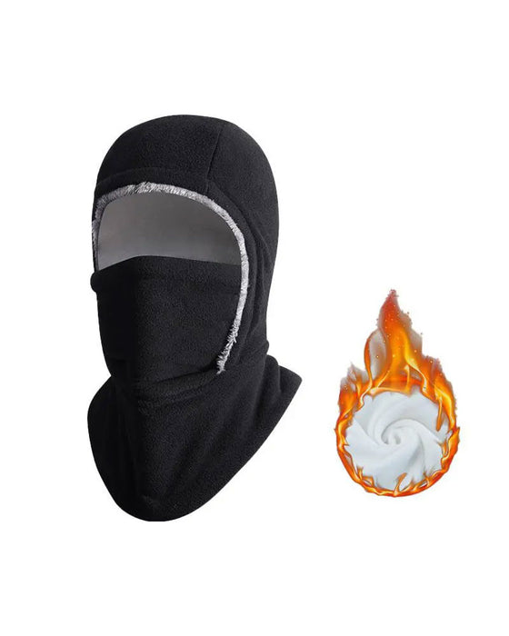 Winter 2 In 1 Muts En Gezichtsmasker Winddicht Dikke Fleece Voering Voor Buitensport Zwart