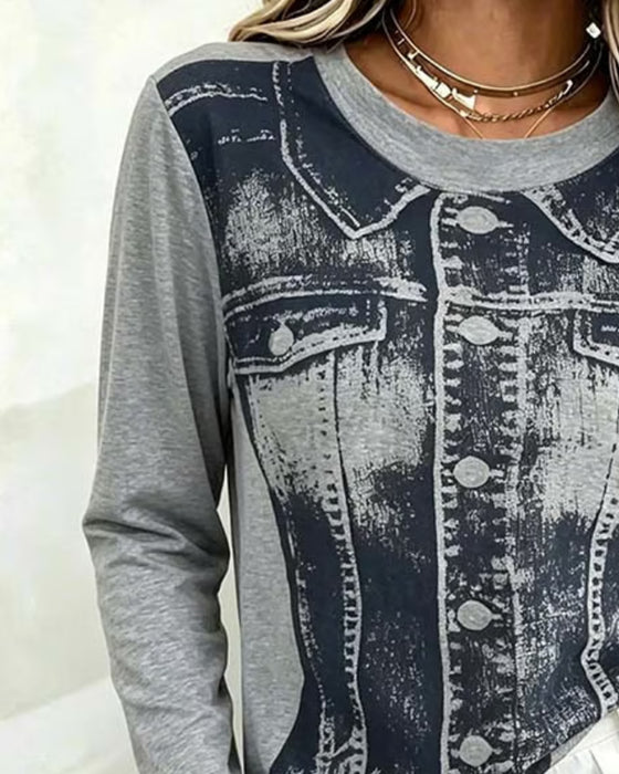 Top Rondhals Print