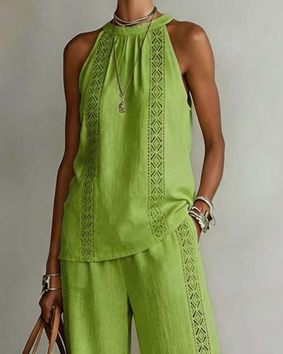 Tweedelig Set Hollow Out Halter