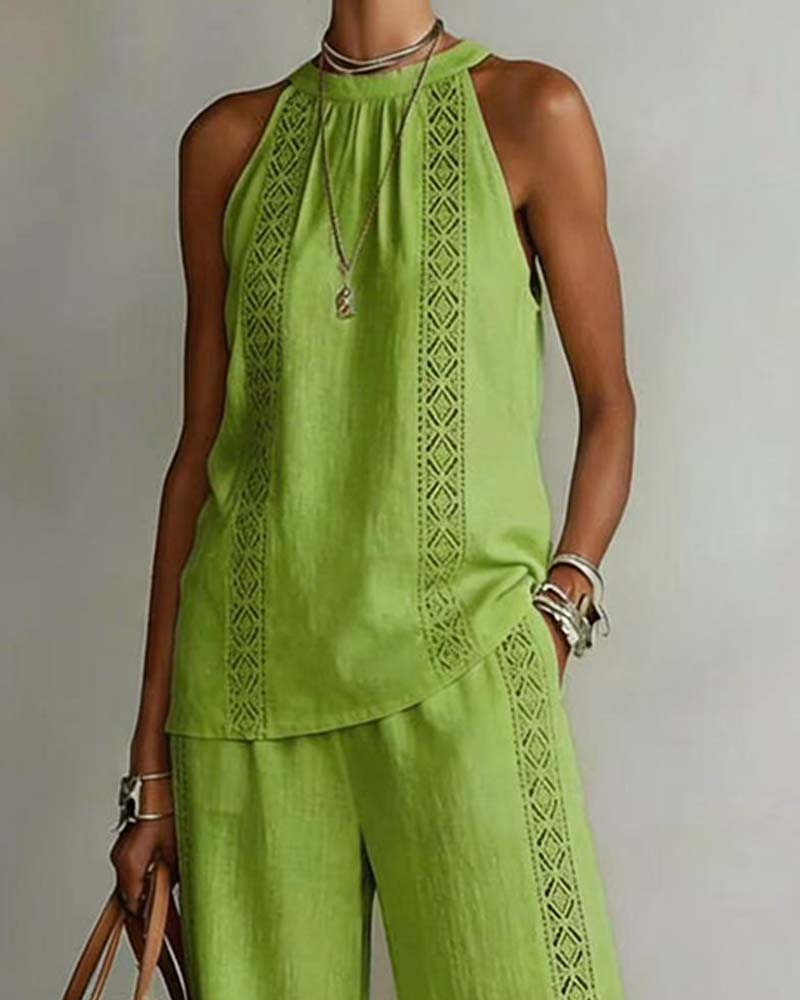 Tweedelig Set Hollow Out Halter