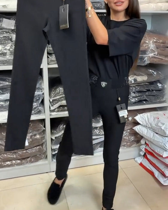 Stijlvolle Broek In Effen Kleur Met Stretch