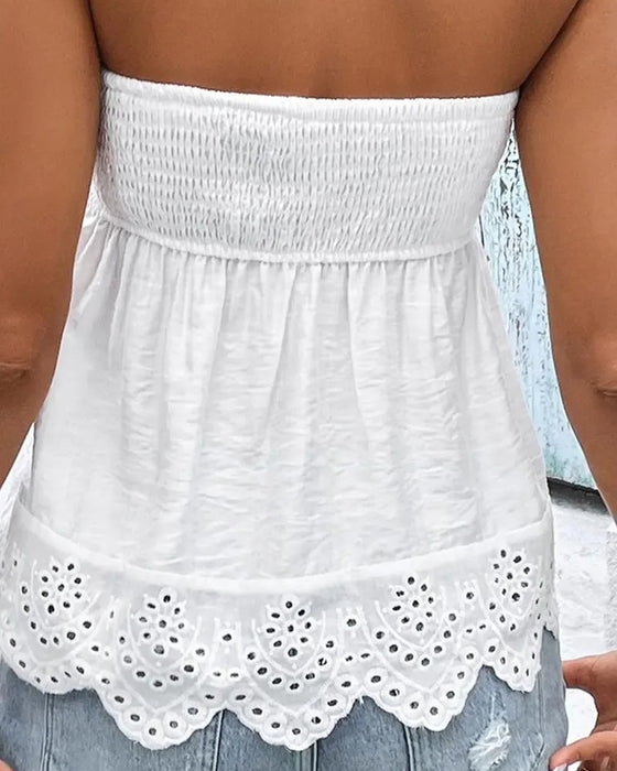 Blouse Gerimpeld Uitgesneden Bandeau