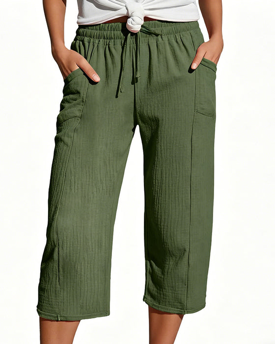 Broek Effen Kleur Koord Brede Pijp Geknipt