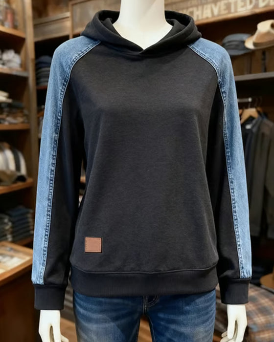 Hoodie Met Panelen In Contrasterende Kleur