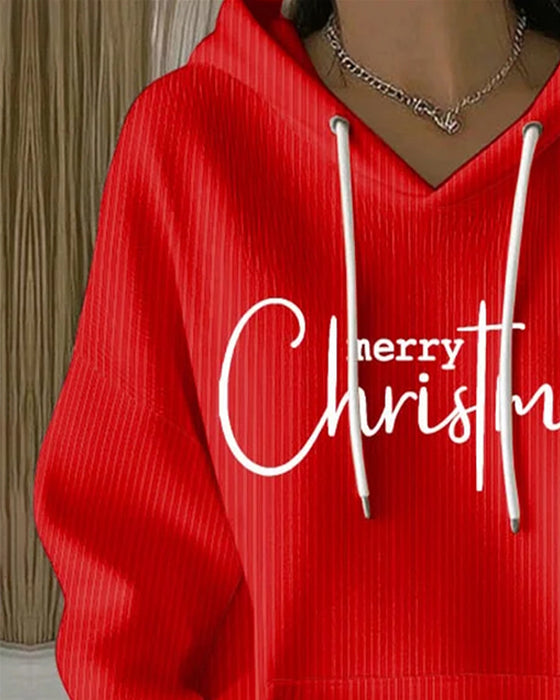 Casuele Langmouwige Hoodie Met Letterprint