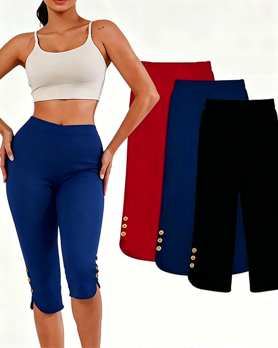 Leggings Effen Slim-Fit Ingekort
