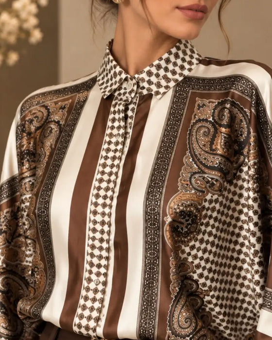 Blouse Print Casual Lange Mouw