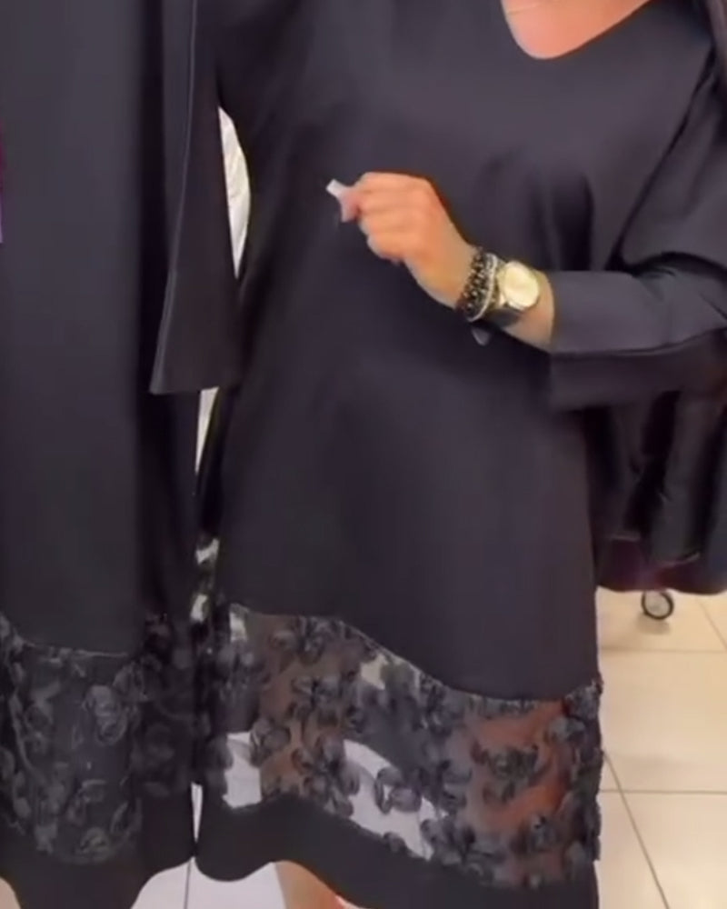 Stijlvolle Jurk Met Strik Op De Rug En V-Hals