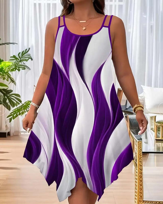 Jurk Kleurblok Golvend Camisole