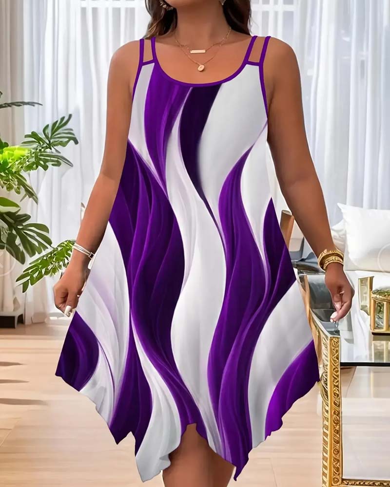 Jurk Kleurblok Golvend Camisole