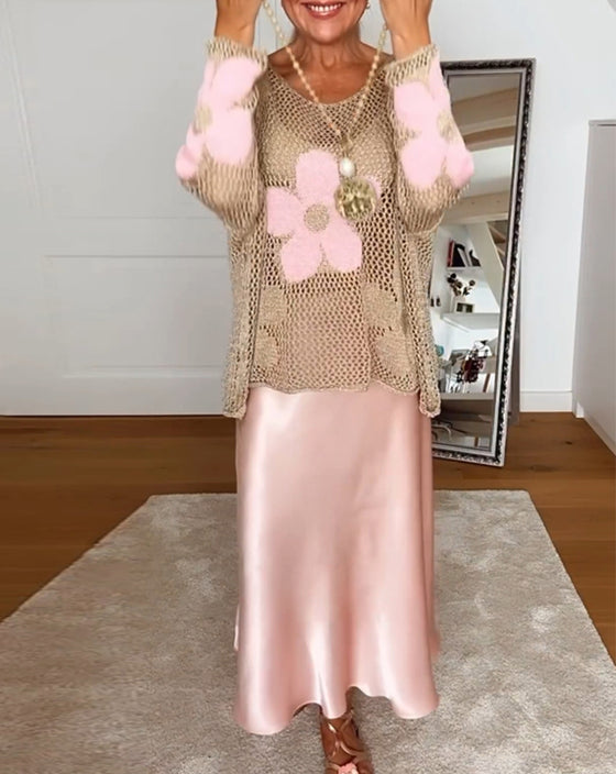 Elegante effenkleurige geplooide rok