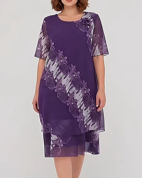 Jurk Rondhals Bloemen Casual