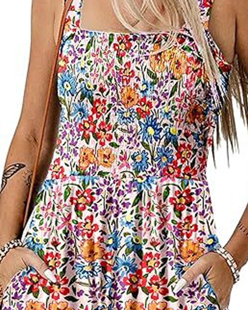 Jumpsuit bloemen casual bandjumpsuit